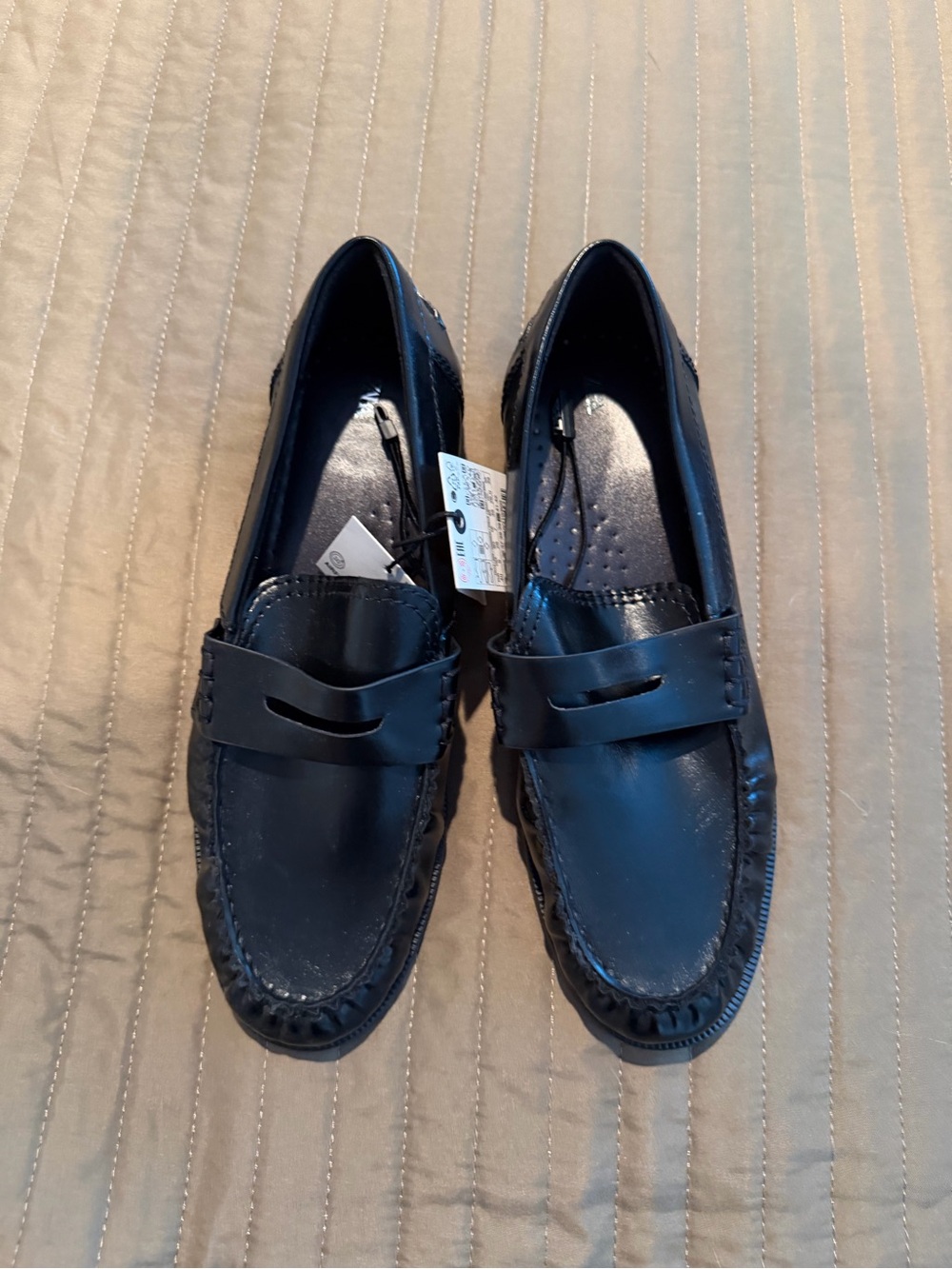 Zara Black Leather Women’s Penny Loafers